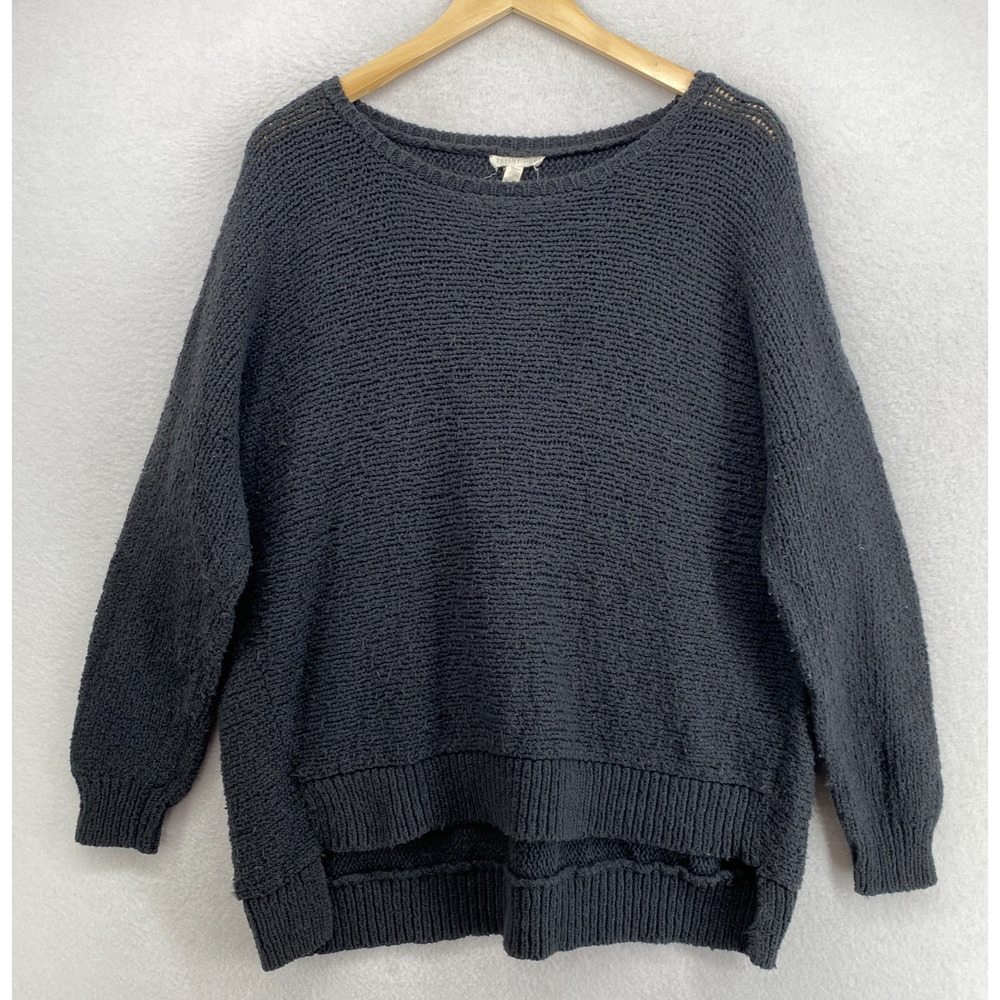 EILEEN FISHER Sweater M Organic Cotton Chunky Oversized Jumper Pullover Gray